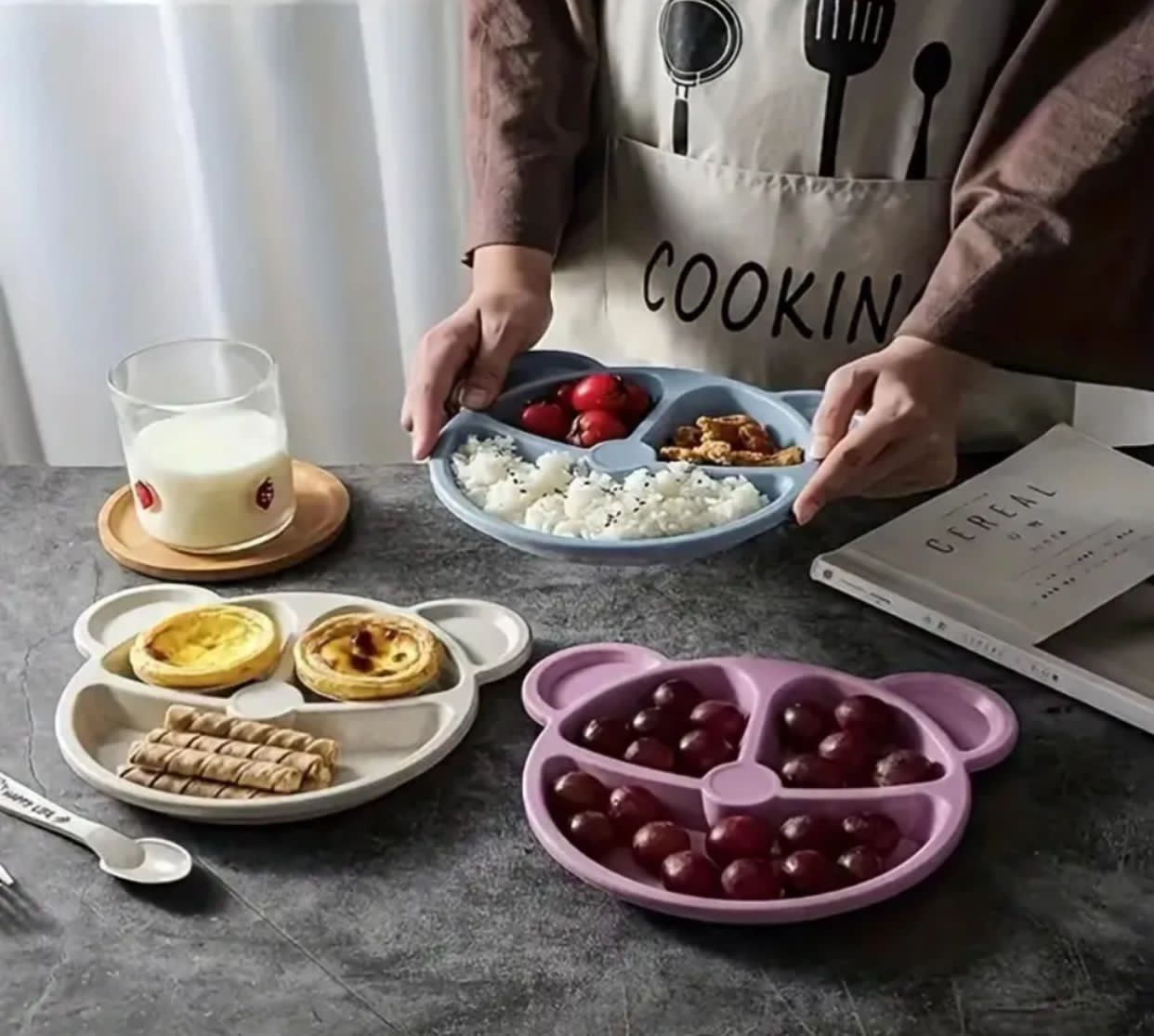 Bear shape plate set with spoon
5 plate 2 spoon & 3 fork