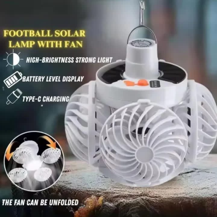 New 2026 Solar football Powered Camping Fan Light
