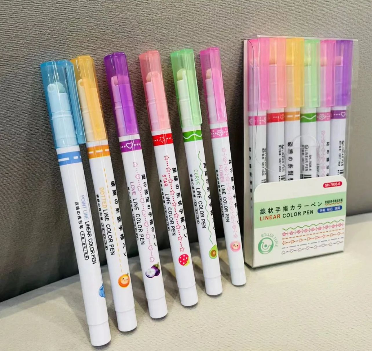 Echo Key account lace pen colorful flower pattern highlighter diy outline curve pen roller wheel dotted line marker