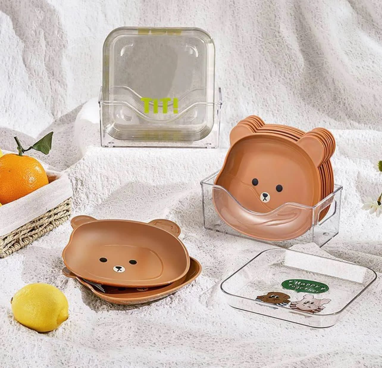 8pcs Bear Plate set