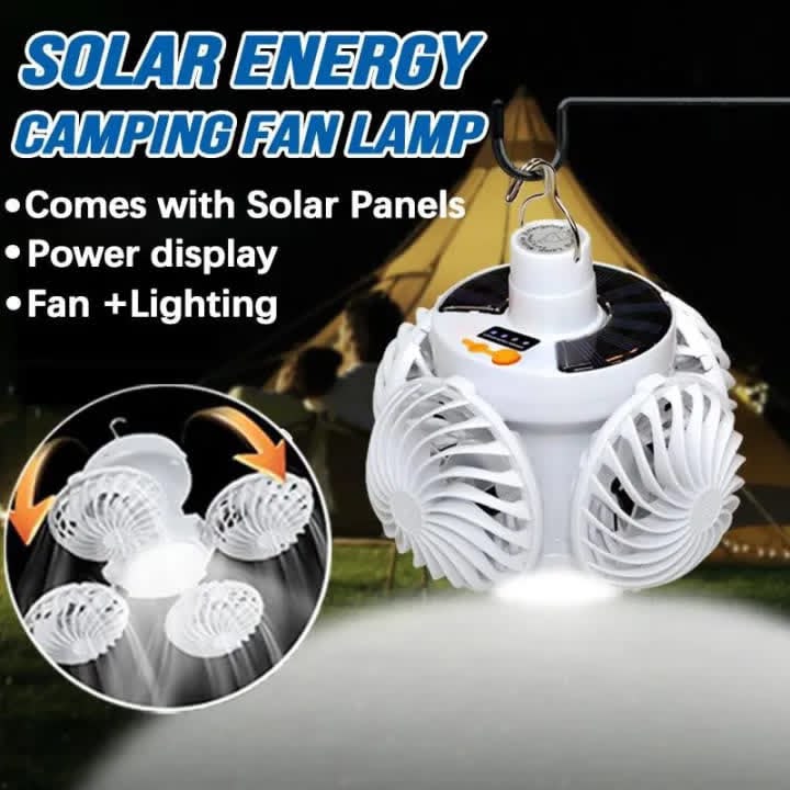 New 2026 Solar football Powered Camping Fan Light