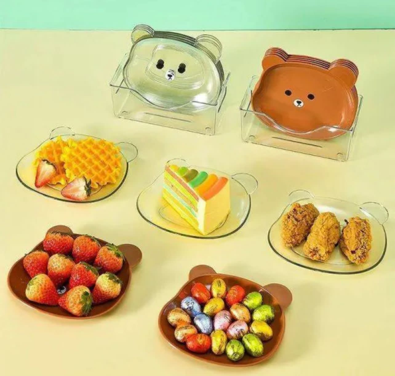 8pcs Bear Plate set