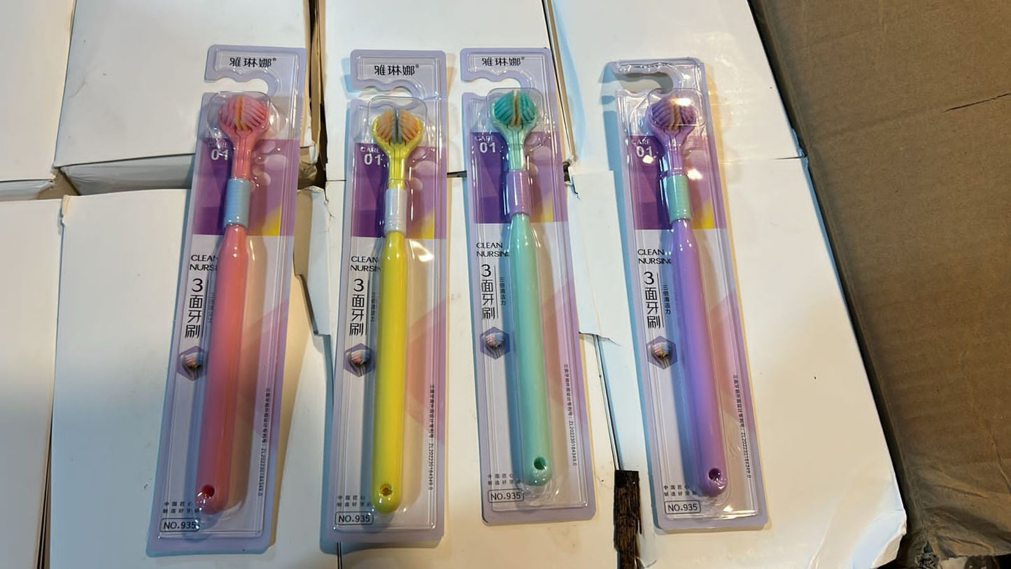 Three-Sided Toothbrush Ultra Fine Soft Hair Adult Toothbrush