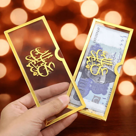 EID Mubarak Acrylic Golder Envelope