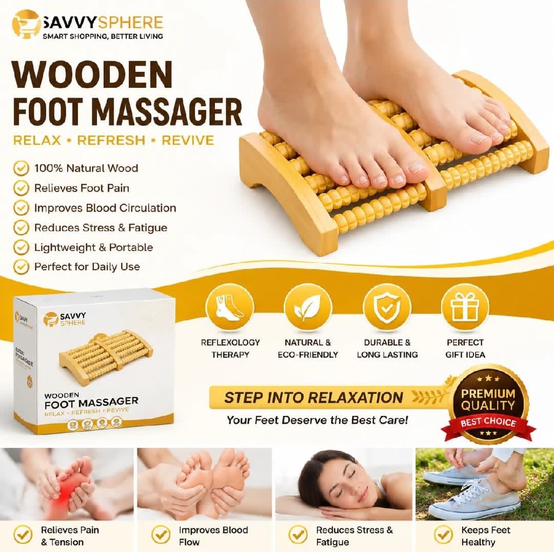 Wooden foot massager Roller, Stress Relief Wooden 6 Roller