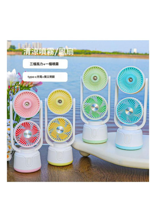 Rechargeable dual head Cooling Mist
