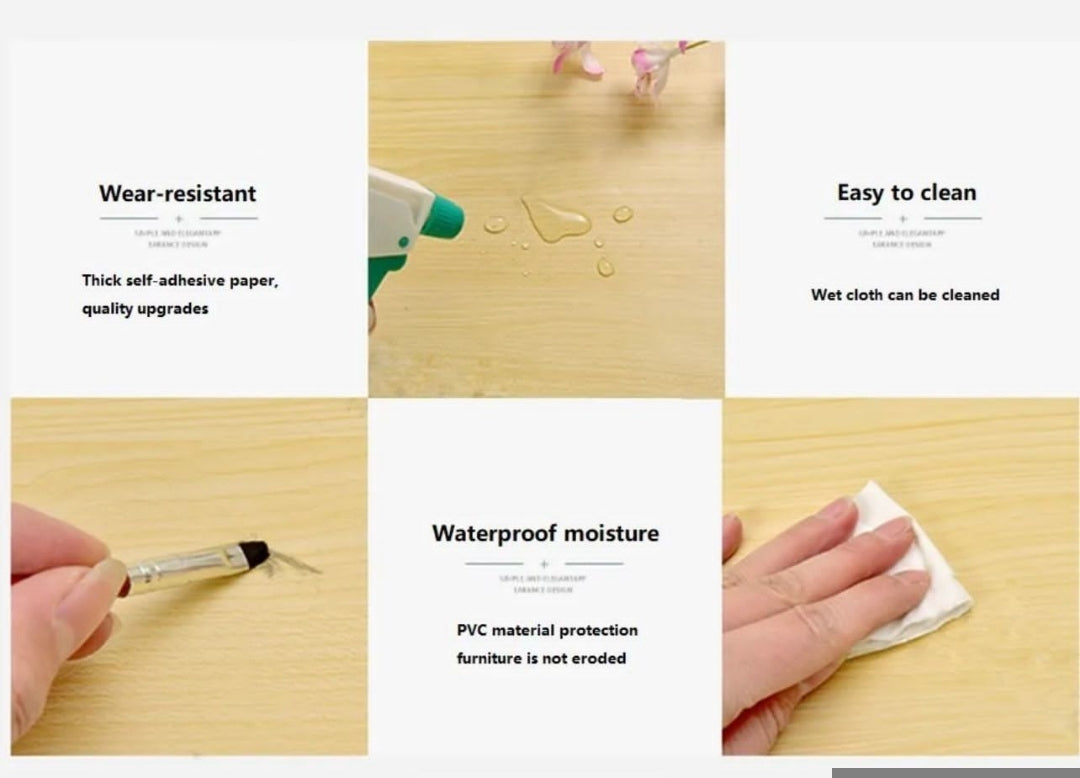 Sticker Waterproof PVC Vinyl Wood Grain For Car Kitchen Wardrobe Cabinet Furniture Door