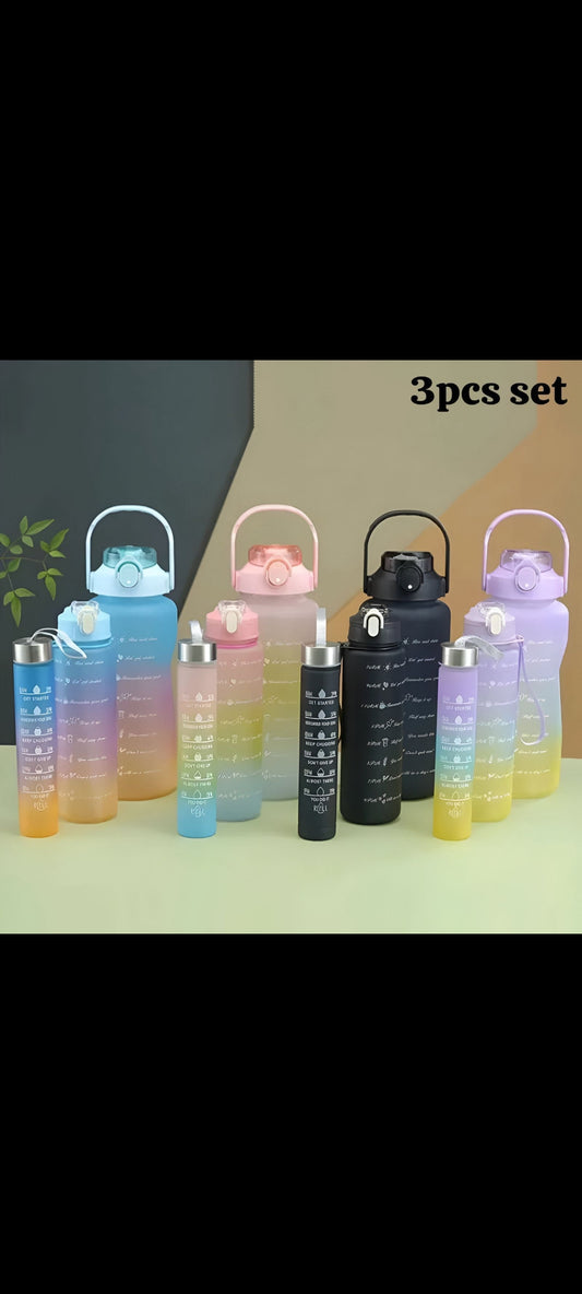 Water Bottle Set 
High Quality Plastic Material 

*Pack of 3 Pcs*