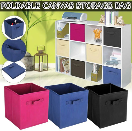 Toy storage box foldable square fabric cube storage basket bin collapsible box cloth
