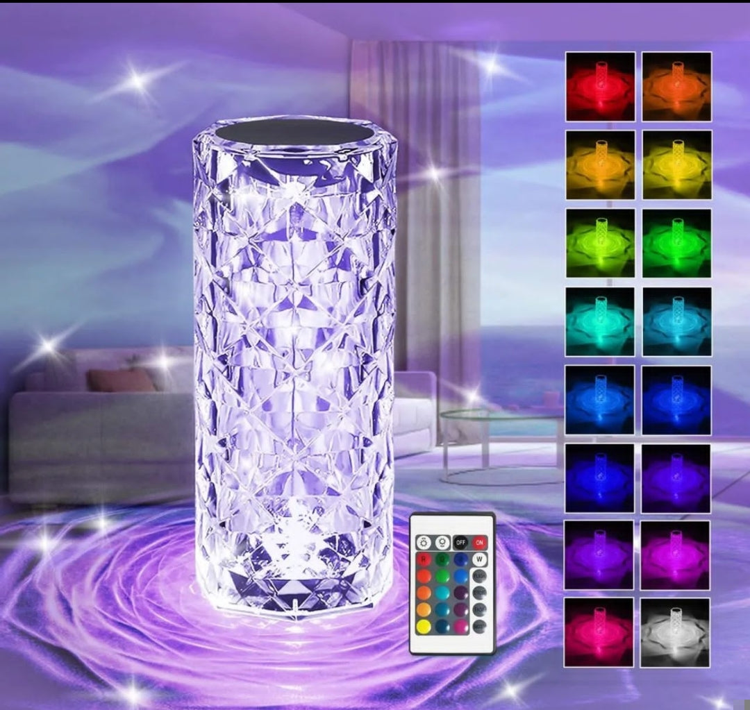 Crystal Lamp, Rose Light Diamond Lamp 16 Colors Changing with Remote Control