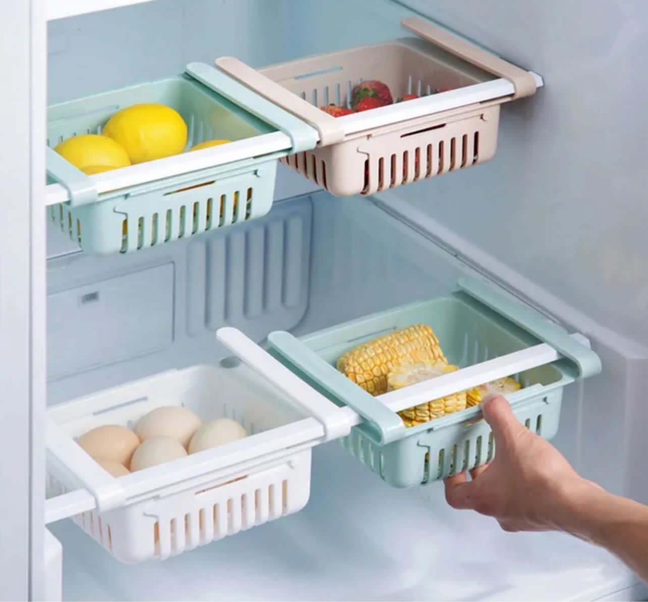 Adjustable Fridge & Kitchen Plastic Basket