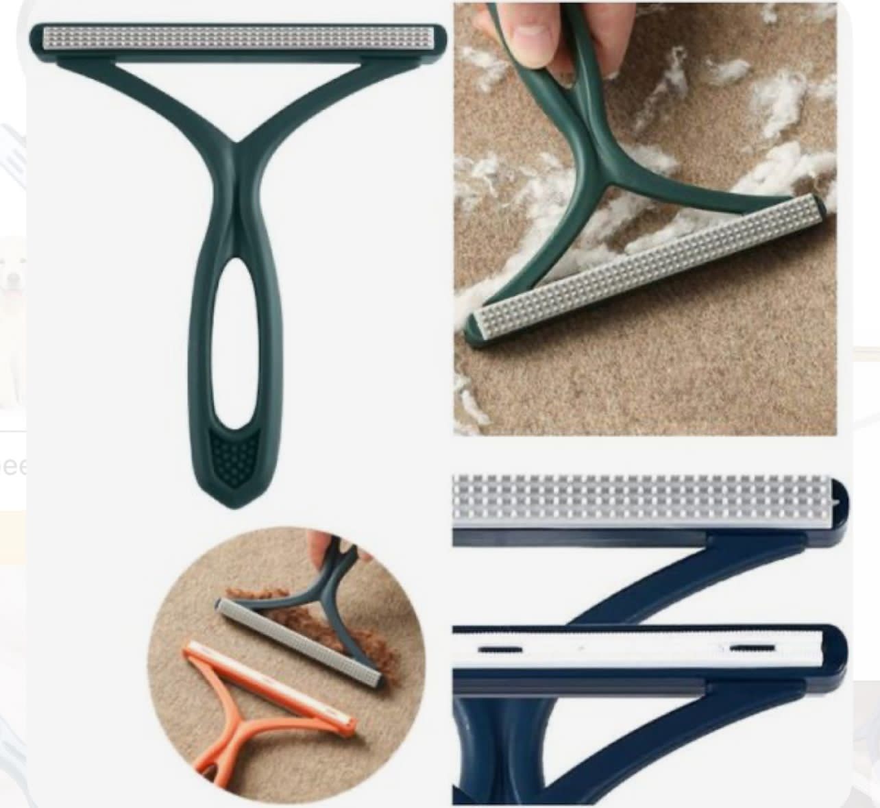 Protable handheld manual pet hair remover scraper multipurpose carpet clothes fabric plush cleaning brush
