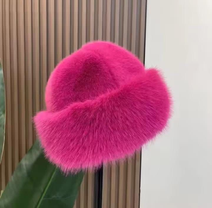New Fluffy Bucket Winter Hat For Women