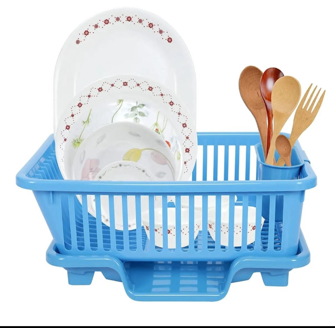 Fancy Plate Rack  - 3 in 1 Large Durable Plastic Kitchen Sink Dish Rack