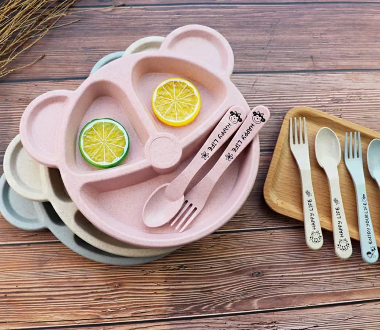 Bear shape plate set with spoon
5 plate 2 spoon & 3 fork