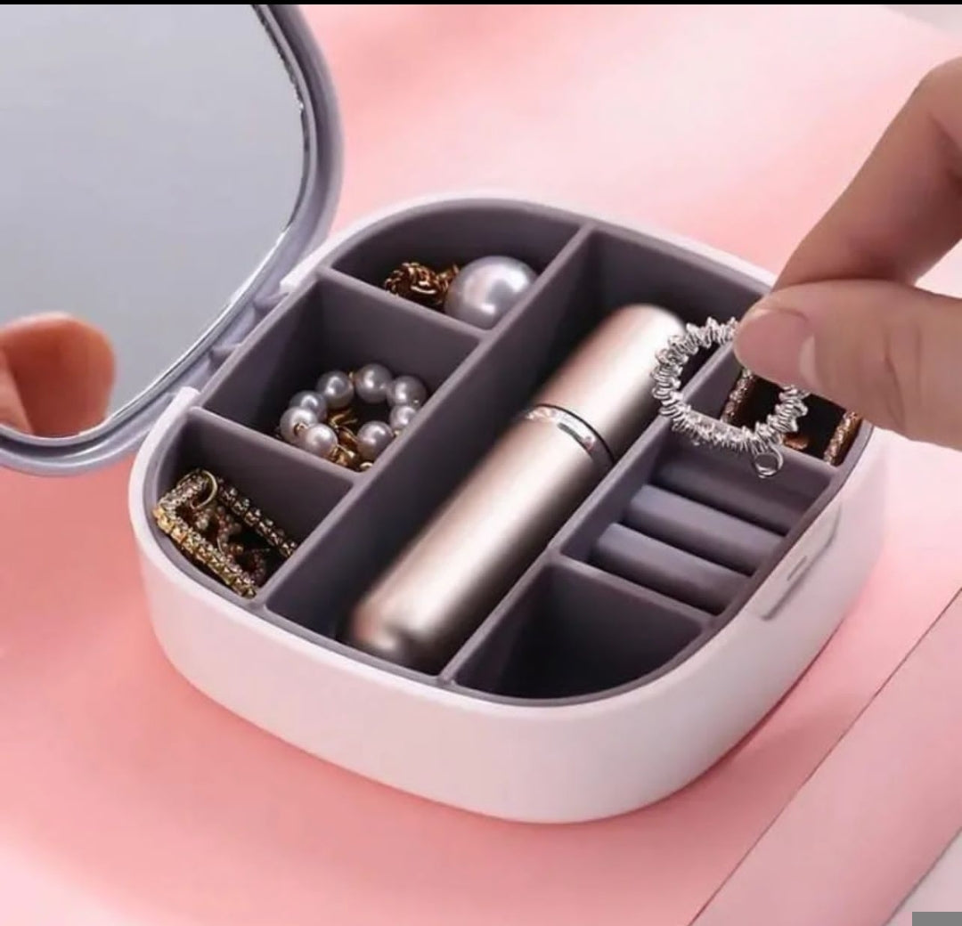 Eleven Rings travel mini jewelry box ring organizer for ring earrings necklaces with mirror