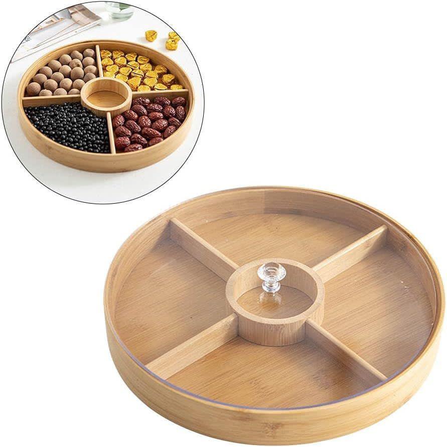 Storage organizer divided snack plate nuts platter storage box serving tray
