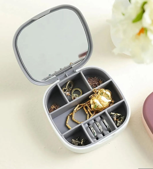 Eleven Rings travel mini jewelry box ring organizer for ring earrings necklaces with mirror