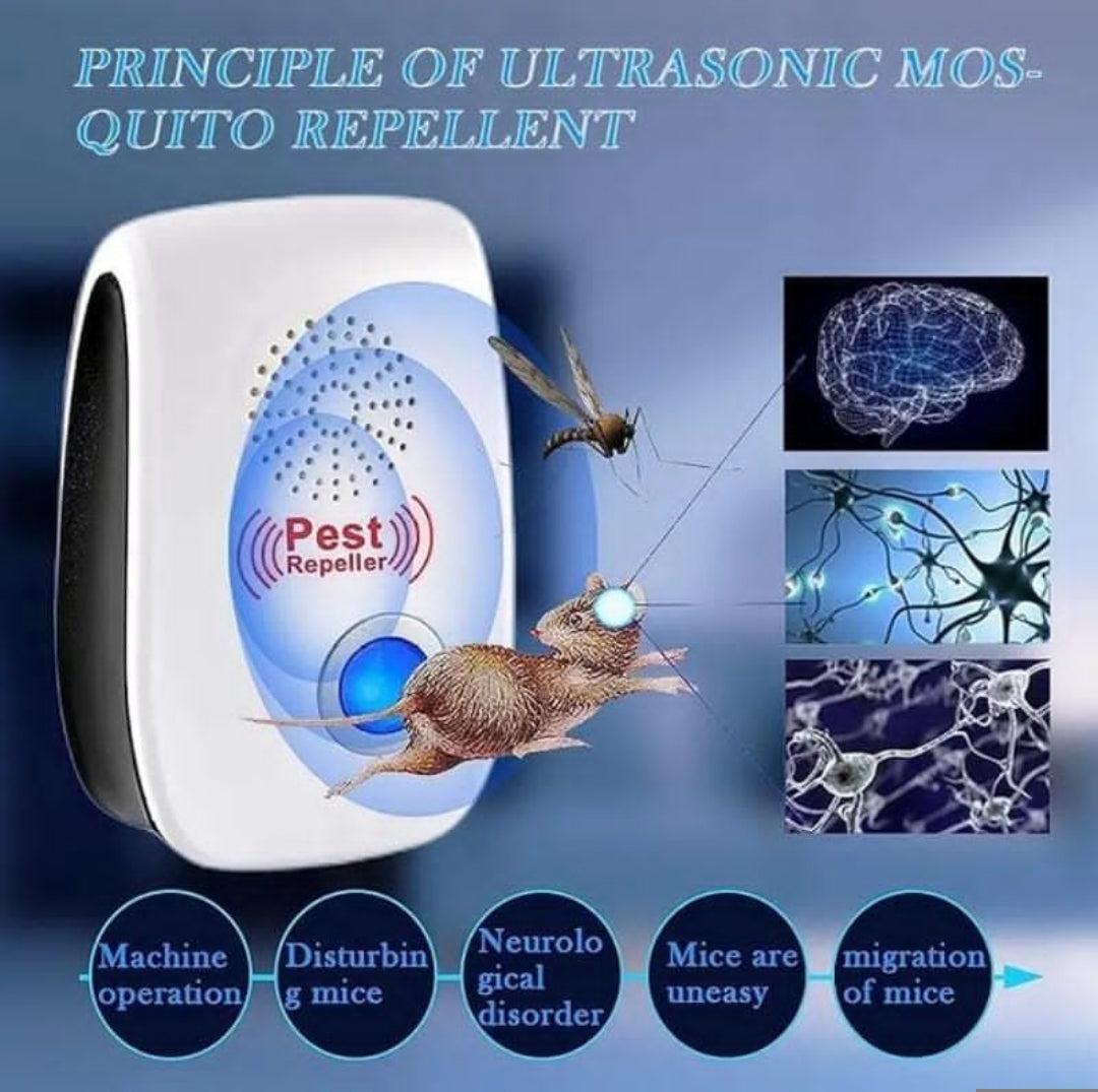 Soundwave technology Pest Repeller, Electronic Mouse Repellent, Mosquito Repeller, Insect Killer, Mosquito Killer, Mosquito and Rat Repellant, Suitable for Home, Kitchen, Office, Hotel and Warehouse, Effective Indoor Pesticide Control