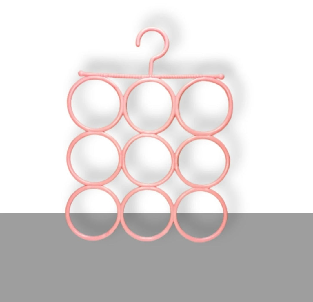 9 Ring Hanger, Rack Scarf, Holder, Ties, Shawls, Accessories, Chains Hanging Hanger, Belt Organizer, Bigger holes, Better Flexibility