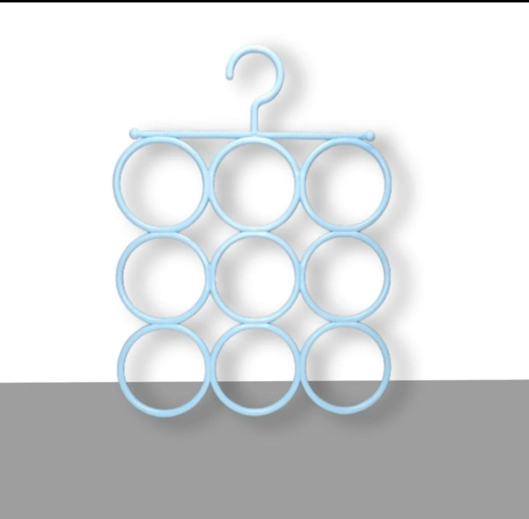 9 Ring Hanger, Rack Scarf, Holder, Ties, Shawls, Accessories, Chains Hanging Hanger, Belt Organizer, Bigger holes, Better Flexibility