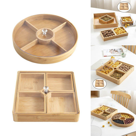 Storage organizer divided snack plate nuts platter storage box serving tray