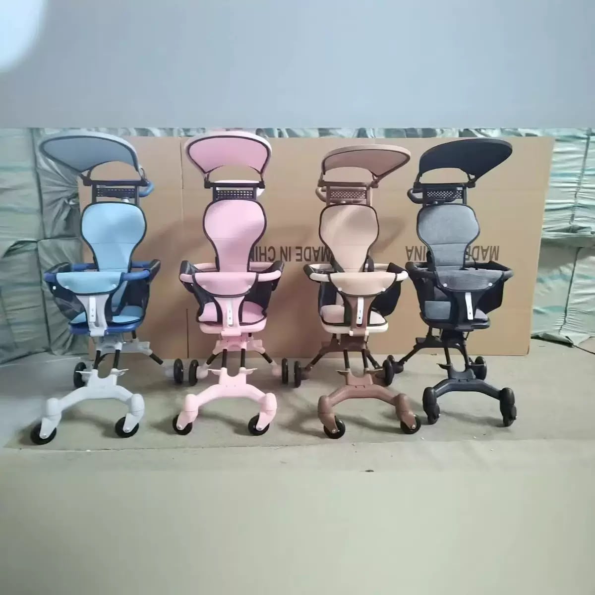 Baby Stroller, Foldable Four-wheeled Child Stroller
