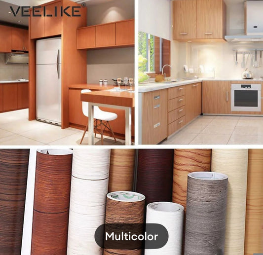 Sticker Waterproof PVC Vinyl Wood Grain For Car Kitchen Wardrobe Cabinet Furniture Door