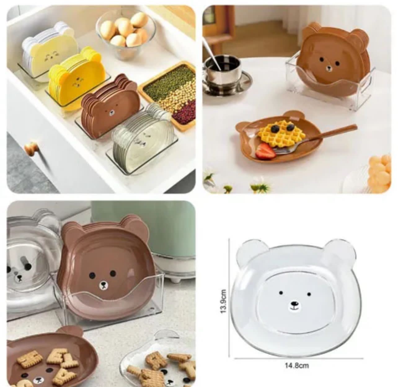 8pcs Bear Plate set
