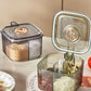 Kitchen Spice Box, 4 Compartments Clear Seasoning Box with Lid and Serving Spoons