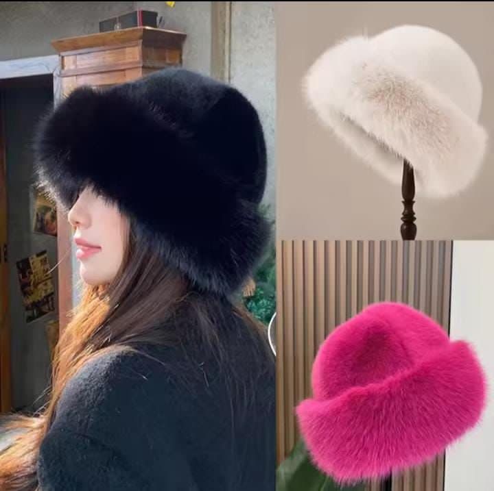 New Fluffy Bucket Winter Hat For Women