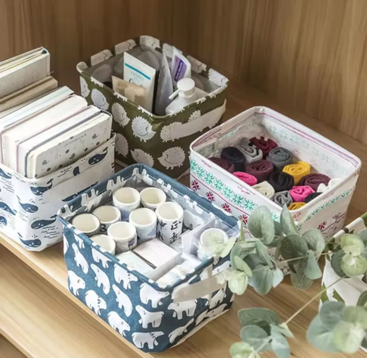 Mini Oxford Organizer Basket (Random Colours)