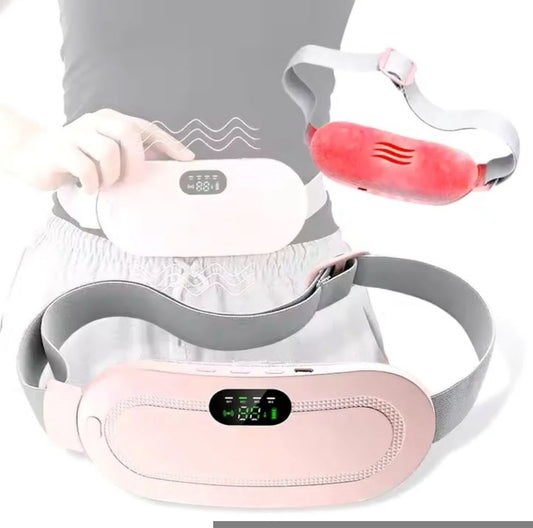 Electric Period Cramp Massager Vibrator Heating Belt for Menstrual Relief Pain Waist Stomach Warming Women