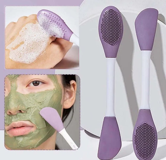 Silicone Double Head Mask Brush, Silicone Face Wash Brush,
