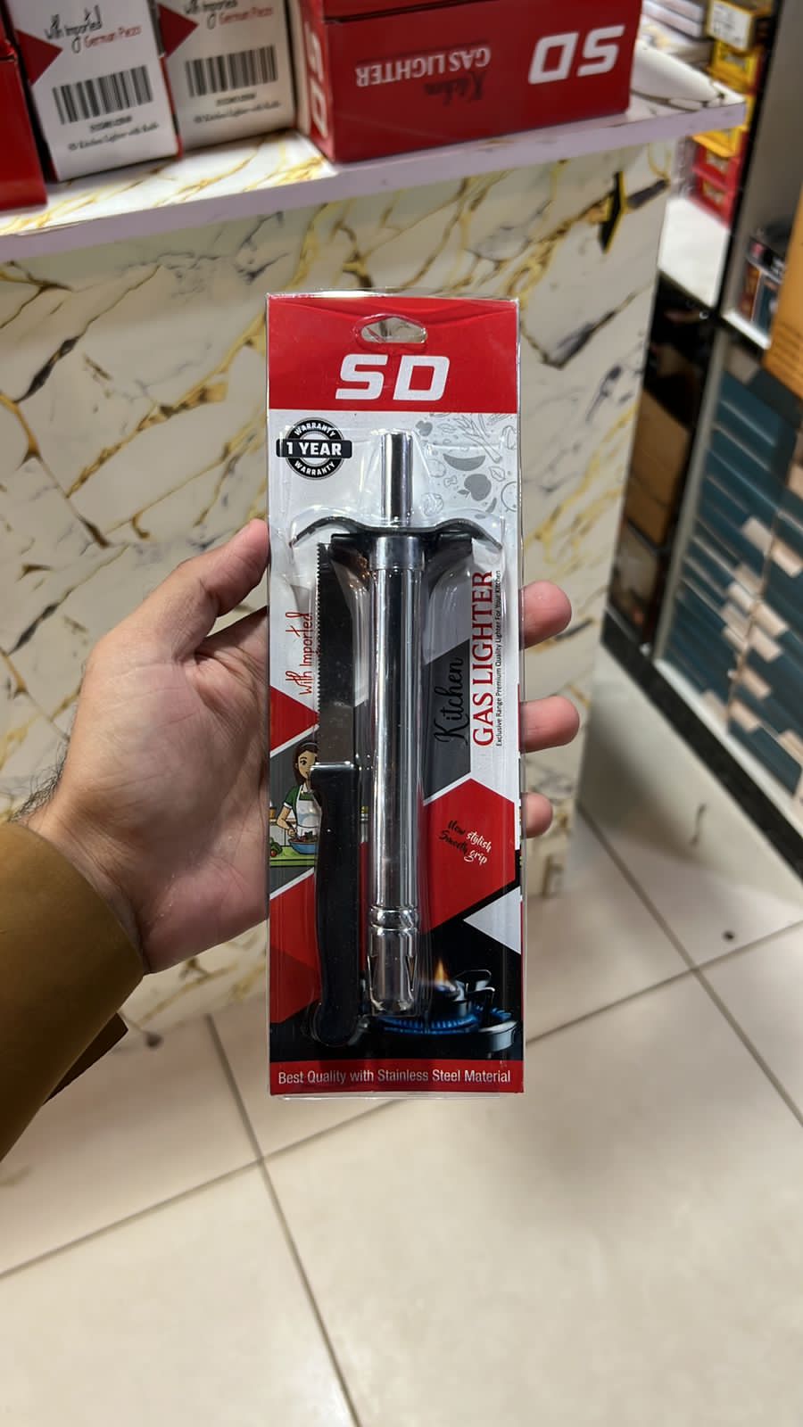 Sd lighter with knife