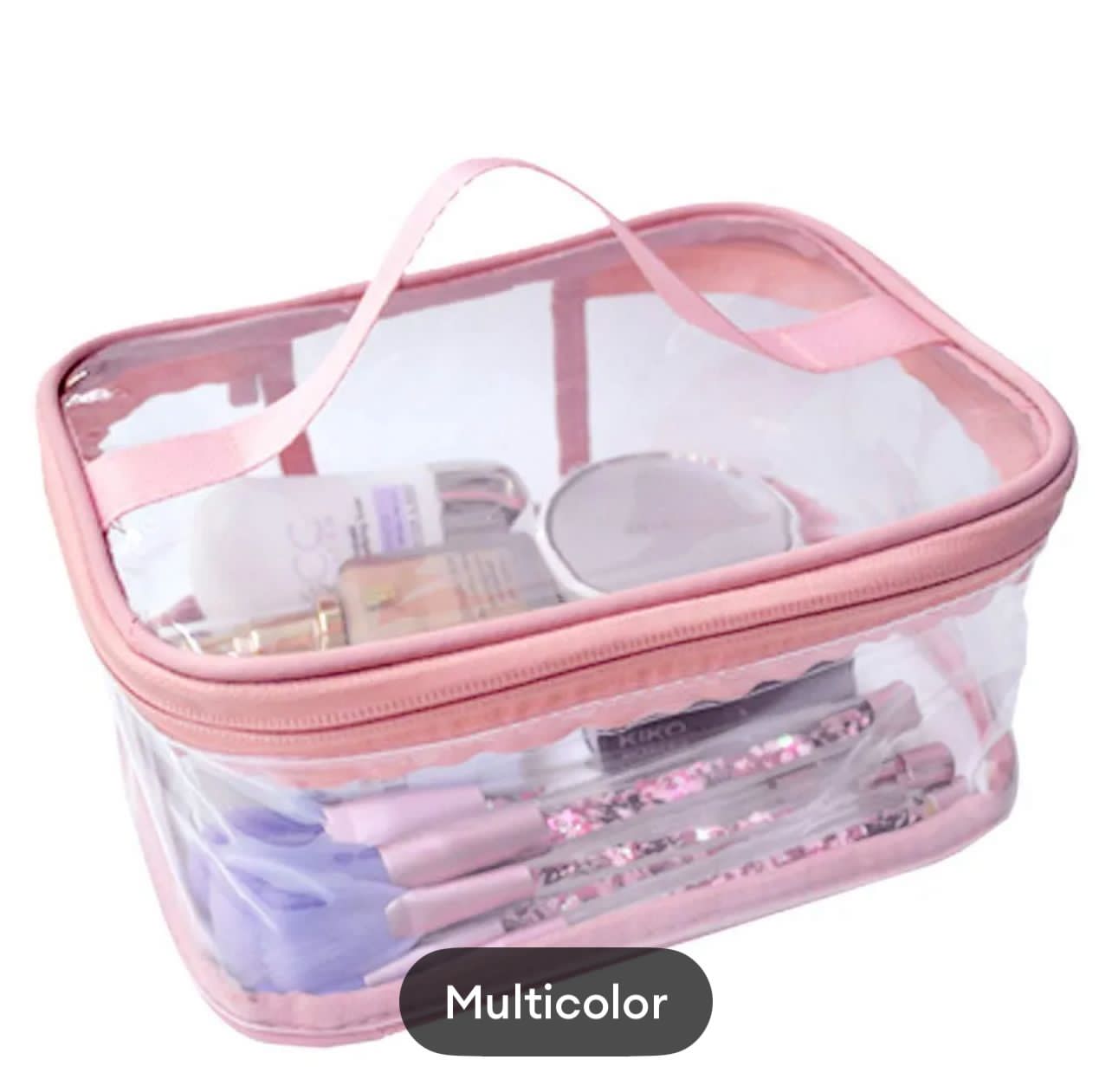 Pink Cosmetic Pouch with Good Storage for Makeup with Zip