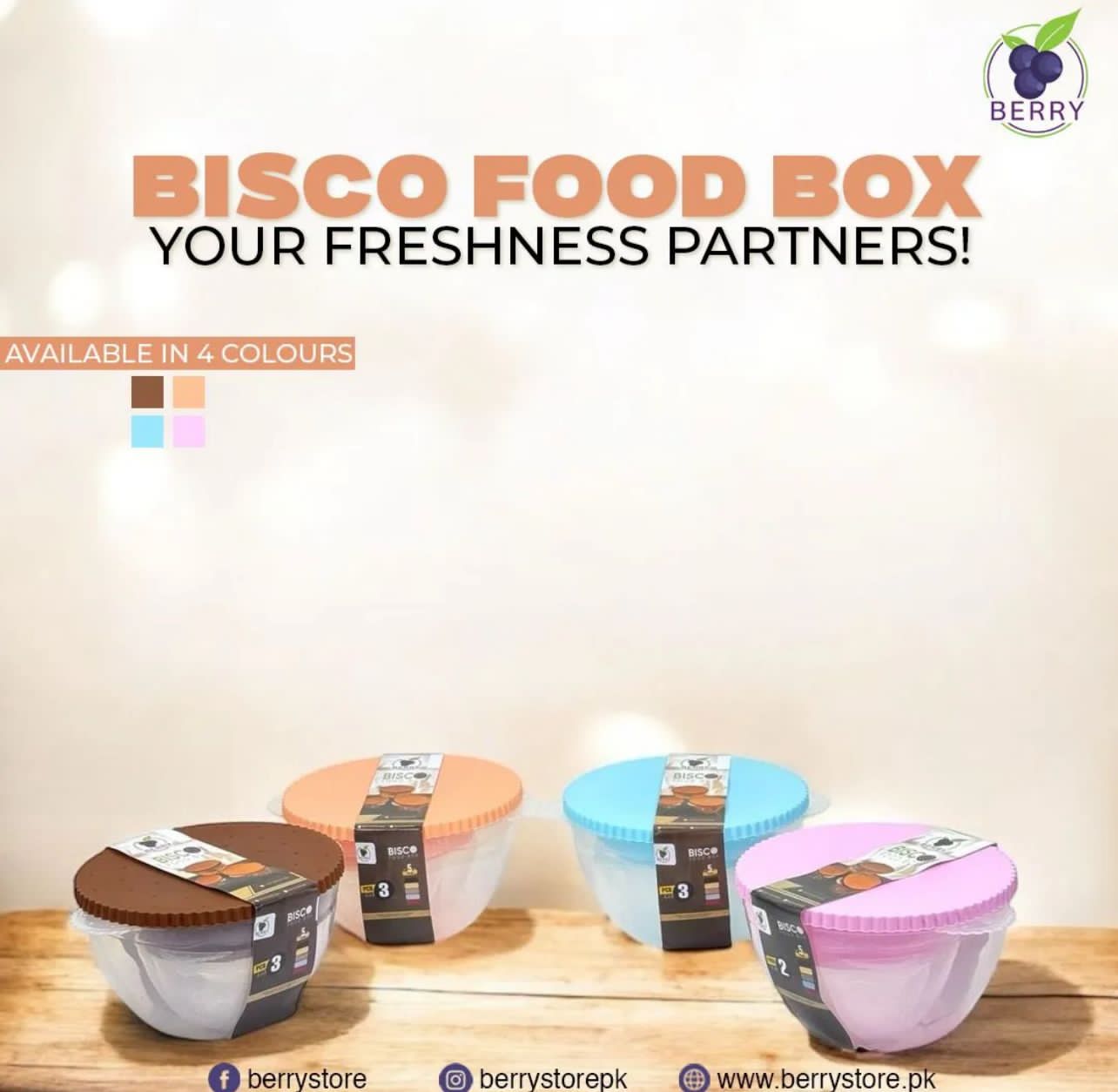 Berry Bisco Large Plastic Bowl 3 pcs set without cap