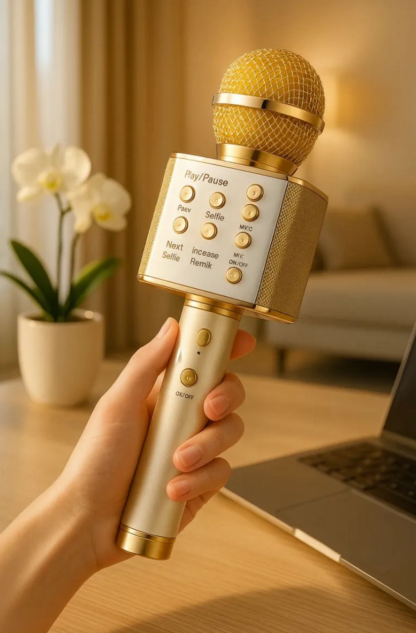 WS-858 Portable Rechargeable Wireless Bluetooth Microphone & Hifi Speaker