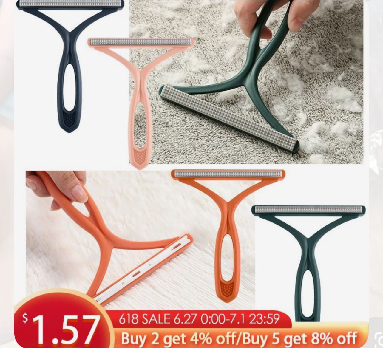 Protable handheld manual pet hair remover scraper multipurpose carpet clothes fabric plush cleaning brush