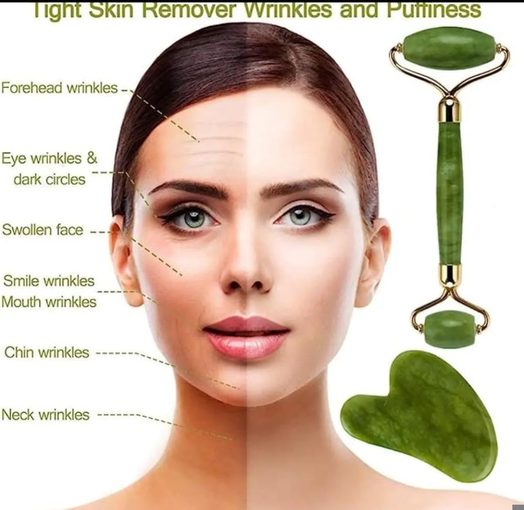 Flawless Jade Roller With Stone (Marble) good quality