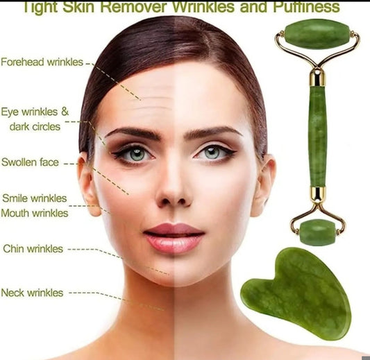 Flawless Jade Roller With Stone (Marble) good quality