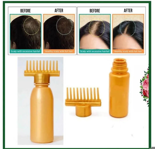 Hair Oil Bottle with Comb
