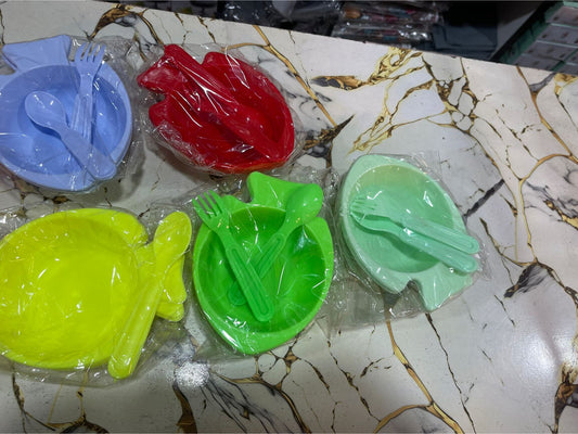 Fish Shape 3 Pcs Bowl Set
1 spoon 1 fork