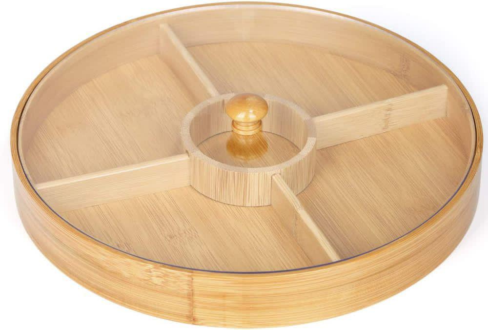 Storage organizer divided snack plate nuts platter storage box serving tray