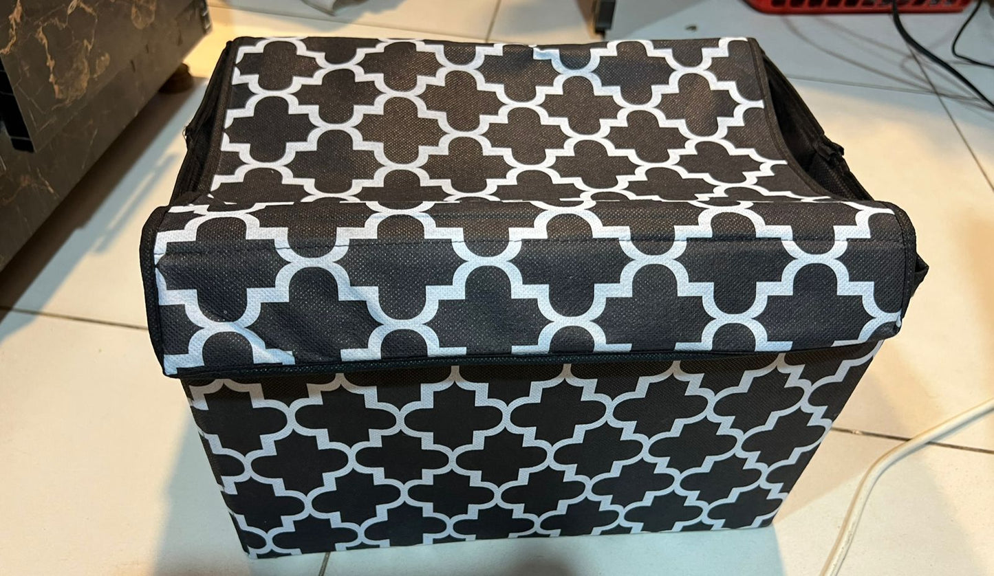 Kids large Toy Storage Box Container Bins for Nursery, Playroom Flip-Top Lid, Decorative Holders Collapsibe Storage Box Home Organizer (Black)