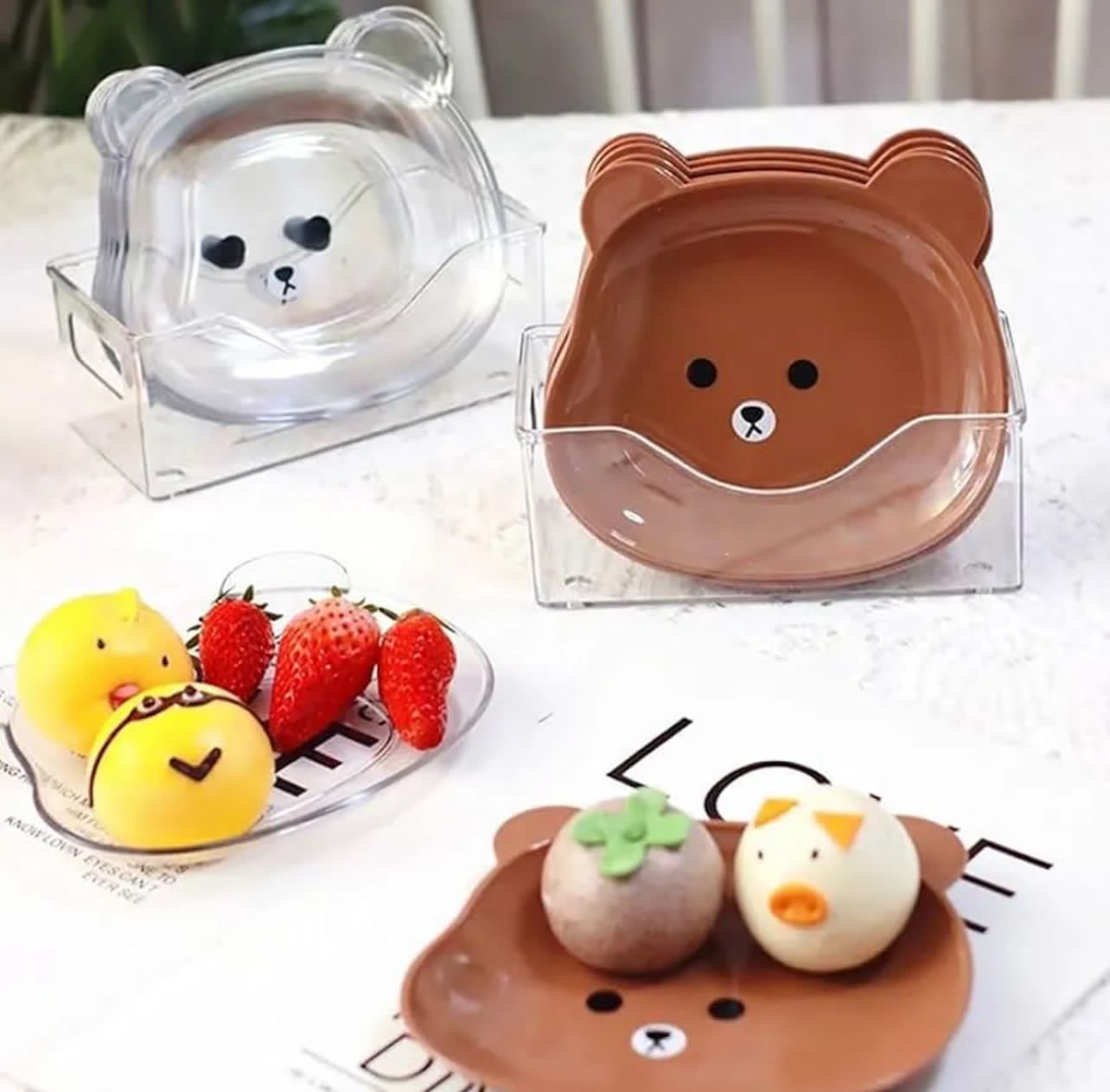 8pcs Bear Plate set