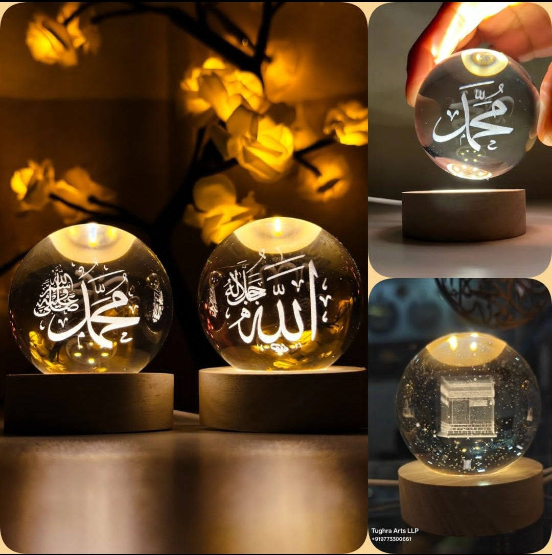 3D Ball Crystal Glass LED Table Lamp