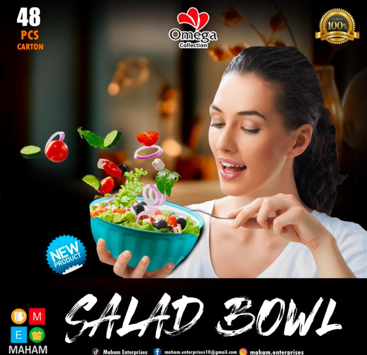 Salad bowl with cap