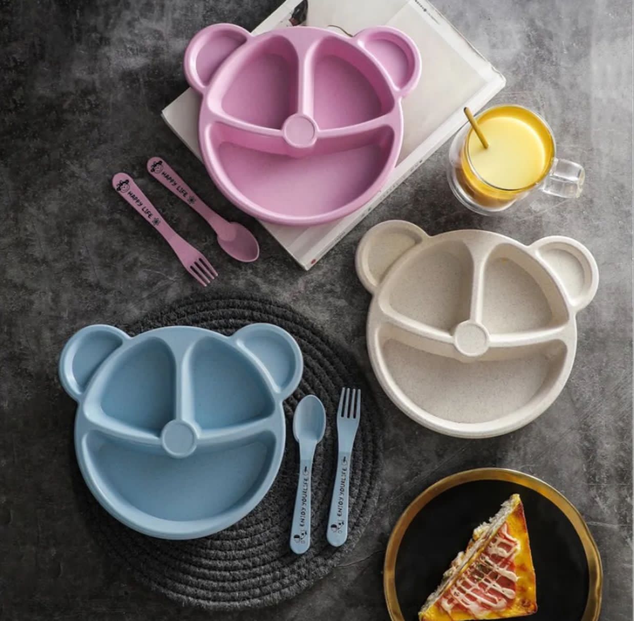 Bear shape plate set with spoon
5 plate 2 spoon & 3 fork