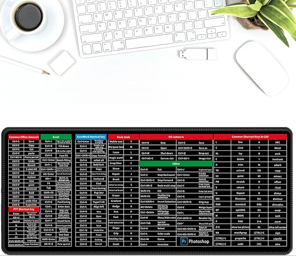 Shortcut Key Design Mouse Pad for Computer Mousepad (Multicolor)